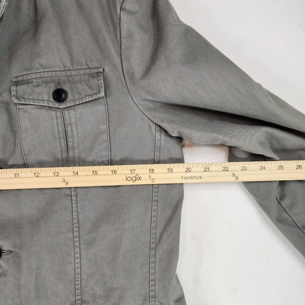 Kenneth Cole Jacket Womens Green Distressed Cargo Y2K Casualcore Button Up - Picture 5 of 14